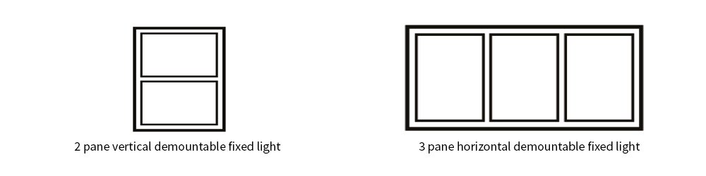 2 pane vertical and 3 pane horizontal demountable fixed light secondary glazing options