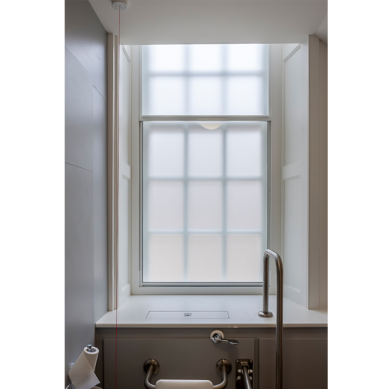 Selectaglaze series 25 vertical sliding secondary glazing Chapter House bathroom